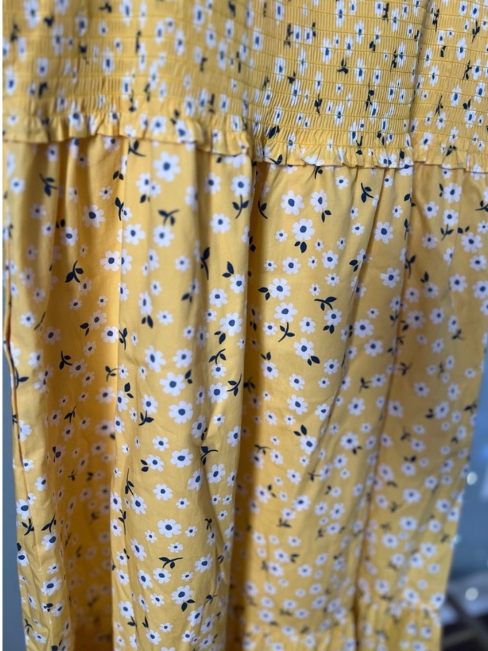 kate spade Yellow Floral Smocked Midi Dress - Picture 5 of 7